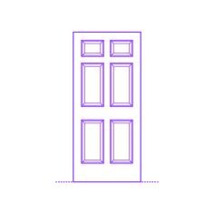 Buildings Interior Doors Solid Interior Door Vertical 6 Panels Raised Simple Line Art Svg, Free Vectors File
